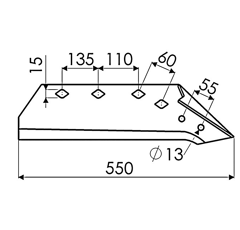 Soc à pointe droit 14" pour charrue KUHN 622232 origine