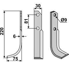 Fräsmesser Links 220 x 30 Bertolini Nachbau