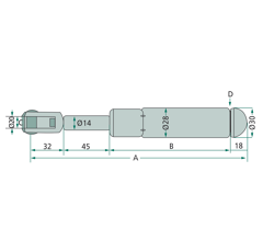 Vérin à gaz pour machine agricole FENDT F231800208061 adaptable