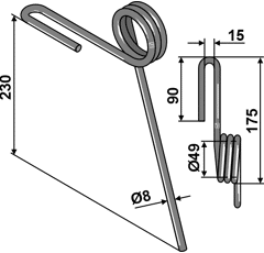 Griffe Ø12mm pour semoir KUHN N02044AO adaptable - Blacksteel©