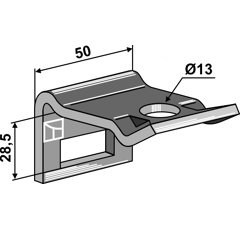 Bride de fixation pour dent 28,5 mm adaptable - BlackSteel©