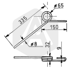 Striegelzinken 380 mm SULKY 980010 - Nachbau