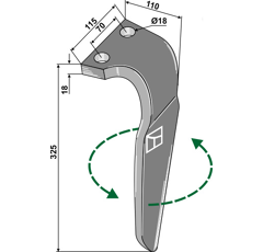 Kreiseleggenzinken links FALC 325x115 540130 Nachbau