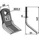 Couteau-Y pour broyeur 147x60mm ORSI 23043 adaptable - Blacksteel©