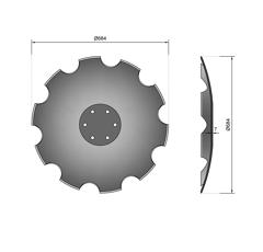 Disque crénelé ∅684x7 pour déchaumeur HORSCH 311081 adaptable