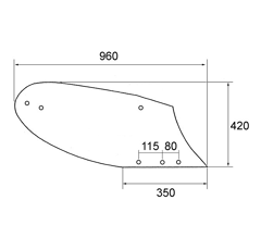 Streichblech für Pflug rechts triplex NAUD H55A 03023555D original