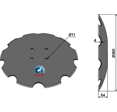 Eggenscheibe gezahnt Ø 460 mm NIAUX für Scheibenegge BECKER Nachbau