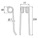 Dent de pick-up centrale pour presse à balle RIVIERRE CASALIS VF18608684 origine