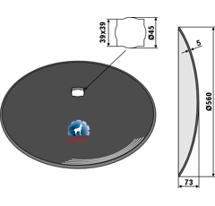 Disque lisse ∅560x5 pour cover crop SIMBA P00272 adaptable - Blacksteel©