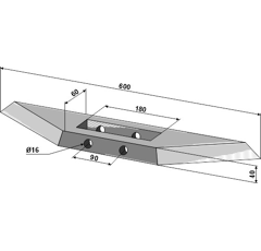 Pointe de soc 600 mm pour décompacteur GREGOIRE ET BESSON adaptable