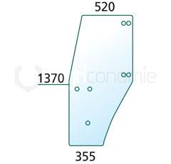 Vitre de porte gauche de machine agricole FENDT 205810030040 adaptable