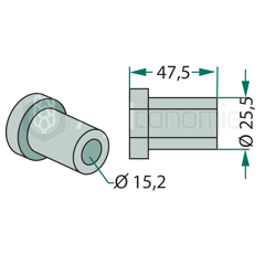 Entretoise 47,5x15,2 pour broyeur BOMFORD adaptable 