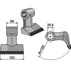 Hammerschlegel verstärkt für Mulcher 103x54mm DRAGONE 66 00 00 – Nachbau  