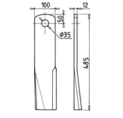 Fléau 100 mm pour gyrobroyeur GYRAX adaptable