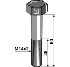 Sicherungsschraube M14 ohne Mutter 60 mm Nachbau