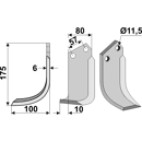 Fräsmesser Links 175 x 80 Howard Nachbau