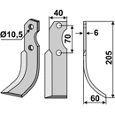 Fräsmesser Rechts 205 x 40 Nachbau