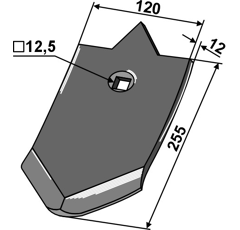 Pointe de soc pour cultivateur UNIA 1738/05-001/0 adaptable