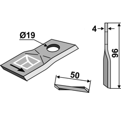 Couteau gauche pour faucheuse KRONE 146690.1 adaptable - Blacksteel©