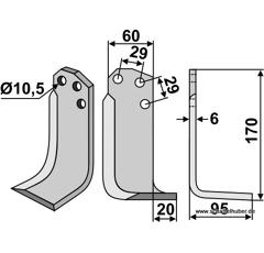 Fräsmesser - rechts 16454 Agria by Muzzi