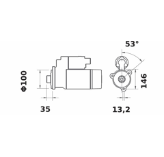 Anlasser IS 1203 / 12V 4,20KW Z10 Mahle-Iskra-Letrika 10 Zähne