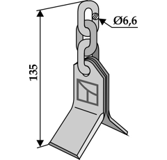 Fléau 135 mm pour broyeur BOMFORD 01.086.06 adaptable