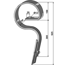 Garezinken mit Schar 10562 Amazone / BBG, Lemken, Pöttinger Nachbau