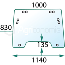 Pare-brise pour machine agricole NEW HOLLAND 82000488 adaptable