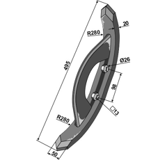 Scharspitze 495 mm für Grubber VÄDERSTAD 485996 Nachbau