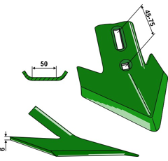 Gänsefußschar 180 x 6 mm für Grubber Nachbau