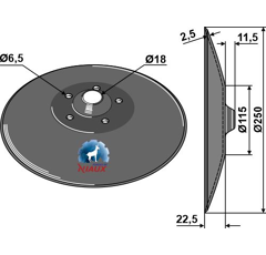 Säscheibe glatt Ø250x2,5 mm  KUHN 53056400 Nachbau