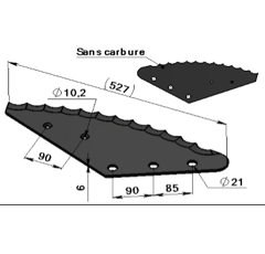 Messer 527 mm f. Futtermischwagen AGM 01030174 - Nachbau