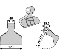 Marteau pour broyeur ALPEGO P40063 adaptable
