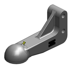 Kugelzugöse Kugel 80, Lochabstand 90 mm, Claas Quadrant 2100 2200 Schwarz, Scharmüller