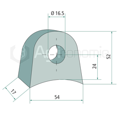 Bride de fixation 54 x 52 mm pour broyeur adaptable