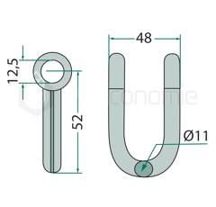 Manille 52x48 pour broyeur FEHRENBACH adaptable 