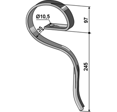 Garezinken Vorderteil für Grubber RAU 0007748 Nachbau.