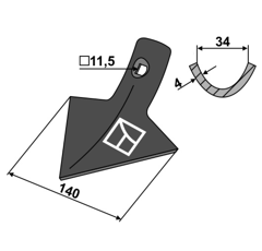 Soc triangulaire pour cultivateur VADERSTAD 494539 adaptable - Blacksteel©
