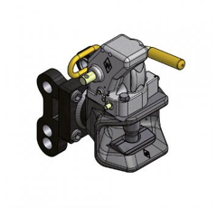 Zugmaul automatisch,absteckbar, Absteckbolzen quer, Ø 38 mm Bolzen,  Schwarz    