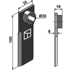 Couteau pour broyeur 100x35mm WILLIBALD 300-30-108 adaptable - Blacksteel©