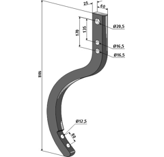 Dent 840 mm pour cultivateur KNOCHE 355651 adaptable- BlackSteel©