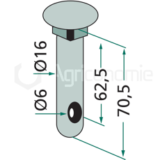 Achsbolzen 70,5 mm f. Mulcher AGROMET - Nachbau