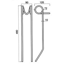 Peigne 480 mm pour semoir RAU GW259 adaptable