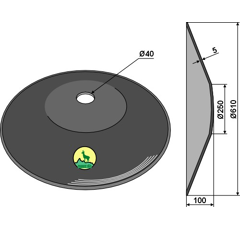 Disque lisse ∅610x5 pour cover crop JOHN DEERE K33524 adaptable - Blacksteel©