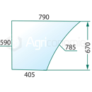 Vitre de porte Dr. pour machine agricole NEW HOLLAND 82002182 adaptable