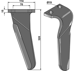 Kreiseleggenzinken - links RHMAS66L RH  Maschio