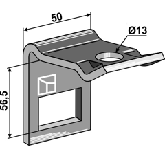 Halter für Zinken 32x10 - 40x40 - Bohrung 13 - 0.288 kg - Mehrere Marken