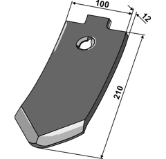 Pointe 210 mm pour déchaumeur 10-92.229 adaptable
