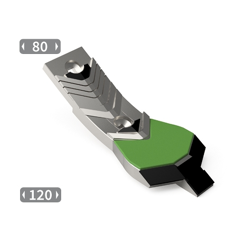 Pointe de déchaumeur avec renfort acier, plaquettes carbure et rechargement LEMKEN 3374442 adaptable