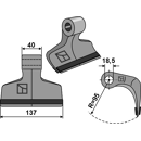 Marteau pour broyeur 137x40mm renforcé M.E.A.A.T. P40061 Adaptable Blacksteel©